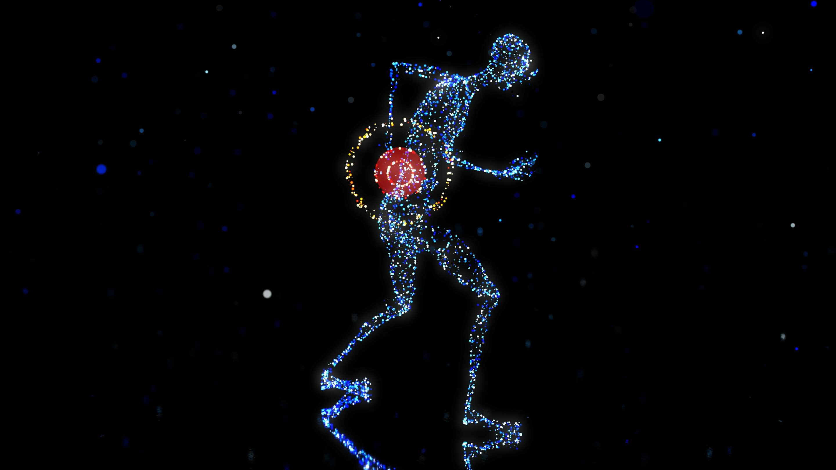 a person with a guitar in the shape of a figure